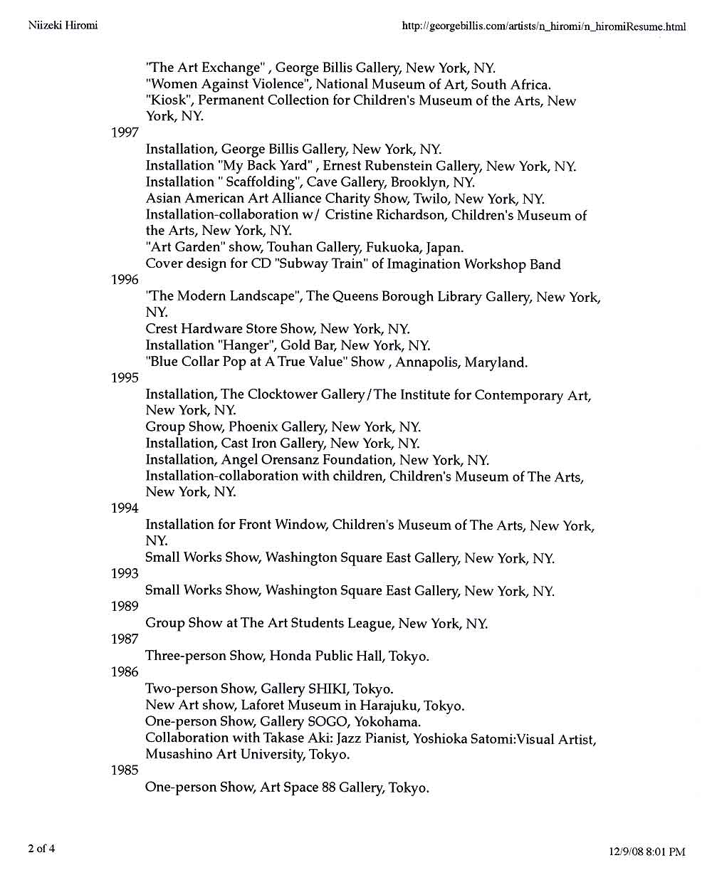Hiromi Niizeki's Resume, pg 2
